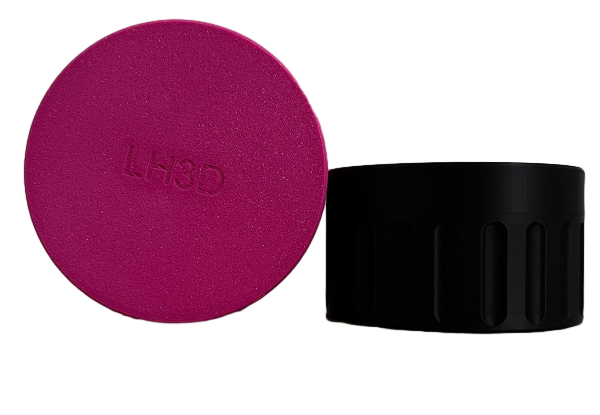 Pink lid airtight jar with black screw-top base - LH3D organizer kit