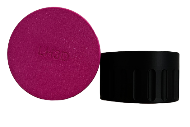 Airtight storage jar with screw-top lid, side view - LH3D organizer kit