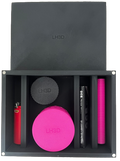 LH3D organizer kit open box with grinder, jar, storage tube, lighter and rolling paper compartments